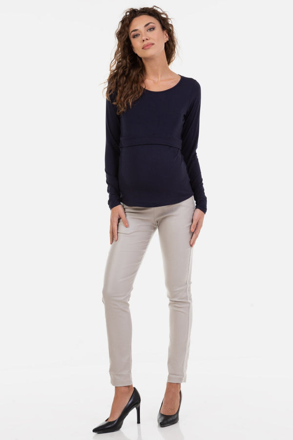 Umstands- und Stilltop aus Bambus – Dunkelblau