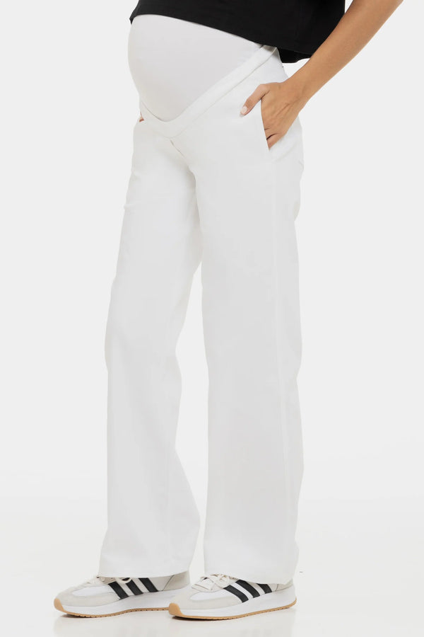 Weiße Flared-Umstandsjeans