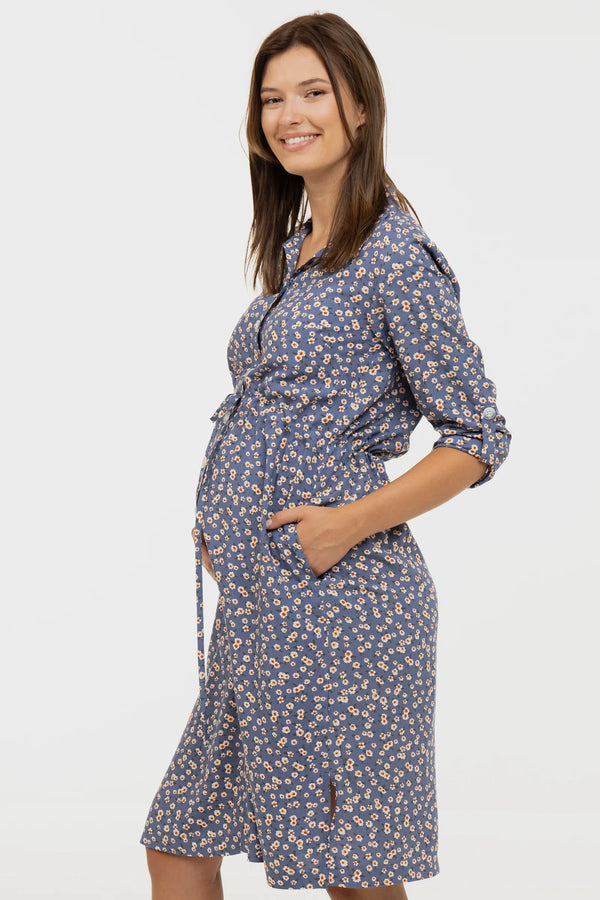 Umstands- & Stillblusenkleid mit Blumenmuster