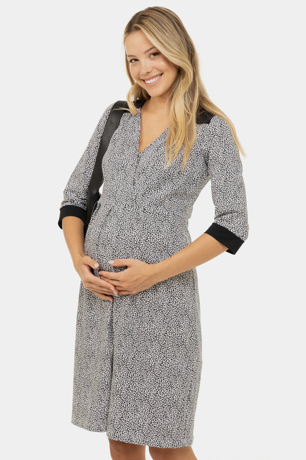 Umstands- und Stillkleid aus Baumwolle mit Muster