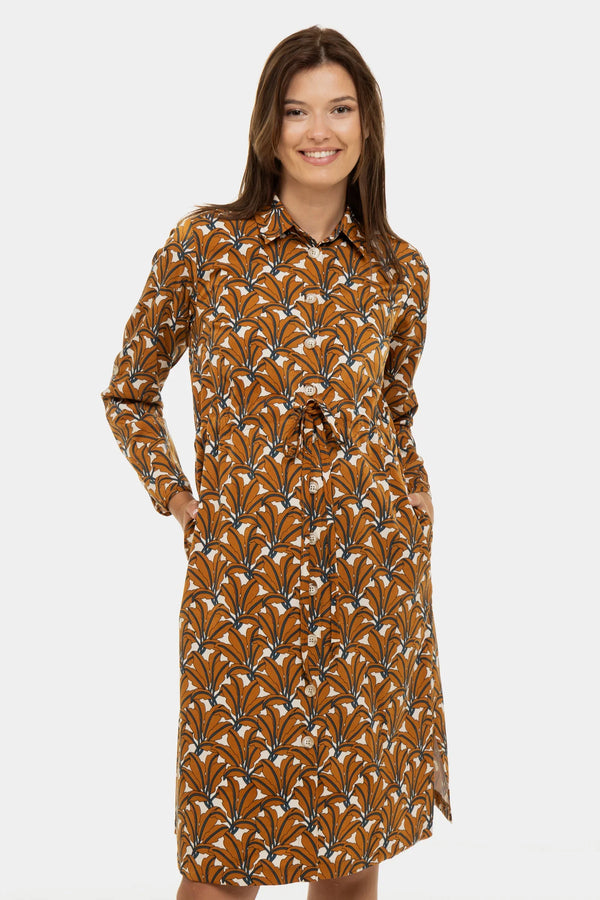 Gemustertes satiniertes Umstands- und Still-Blusenkleid