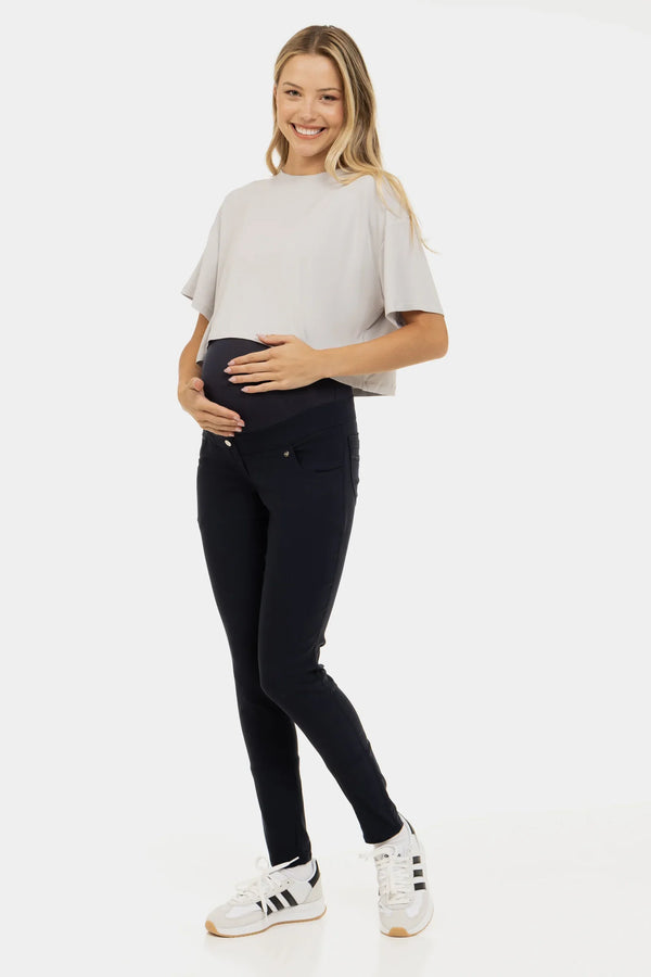 Figurbetonte elastische Umstandshose – Dunkelblau