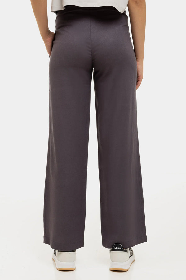 Weite Umstandshose mit Überbauchbund – Dunkelgrau