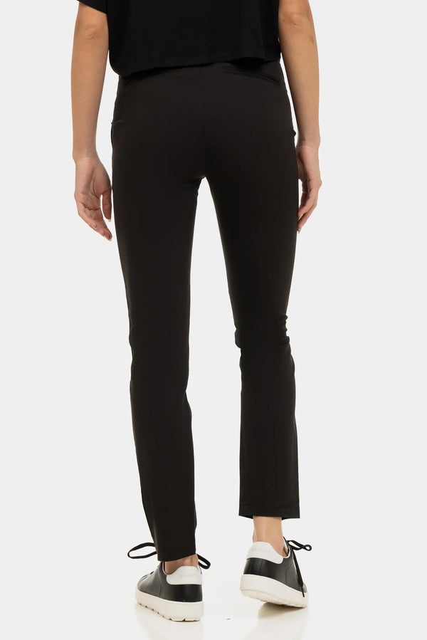 Taillierte Umstandshose mit elastischem Bund – Schwarz