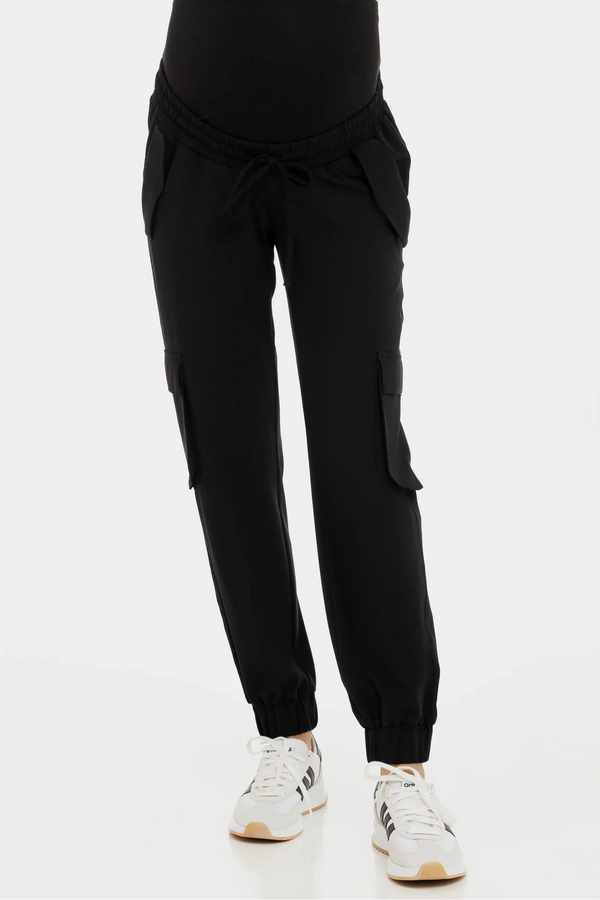Jersey-Cargo-Umstandshose – Schwarz