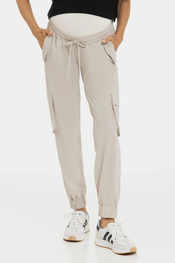 Jersey-Cargo-Umstandshose – Beige