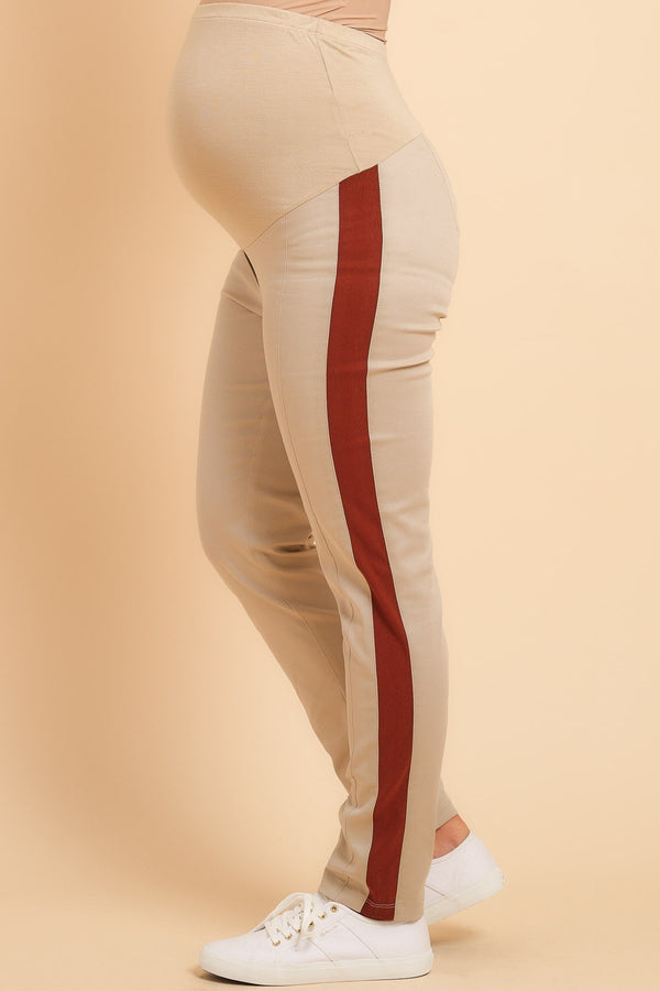 Elastische Umstandshose aus Baumwolle mit Streifen