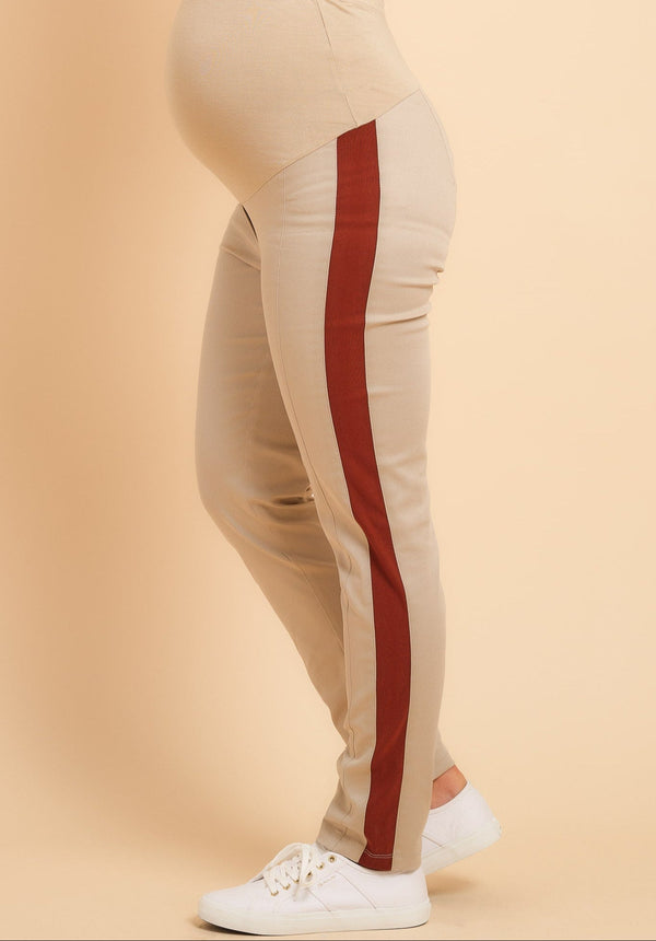 Elastische Umstandshose aus Baumwolle mit Streifen