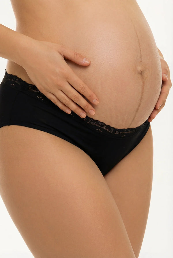 Umstandsstring aus Baumwolle mit Spitzenbund