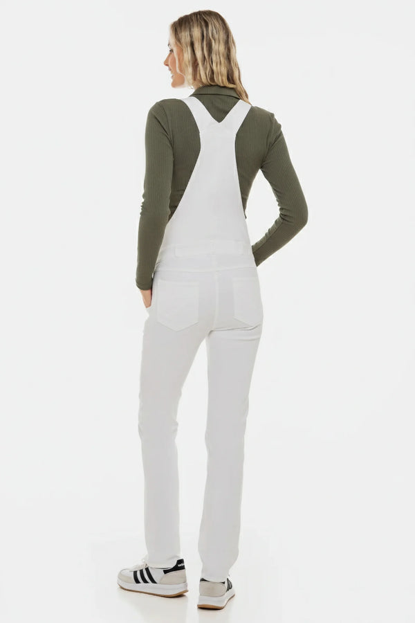 Denim-Umstandslatzhose – Weiß