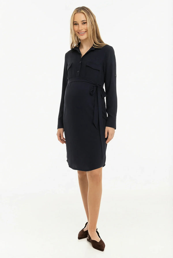 Umstands- und Stillblusenkleid – Dunkenblau