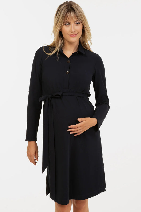 Umstands- und Still-Hemdblusenkleid – Navy