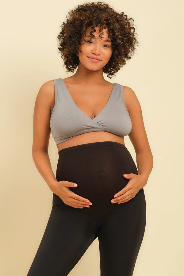 Grauer Umstands- und Still-BH aus Viskose