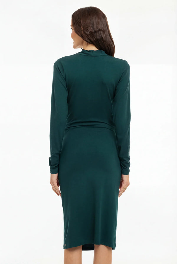 Umstands- und Stillkleid mit Wickeloptik – Teal
