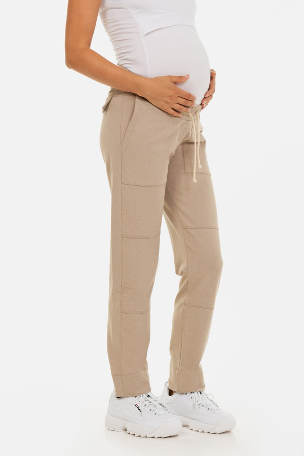 Lässige Umstandshose unter dem Bauch – Beige