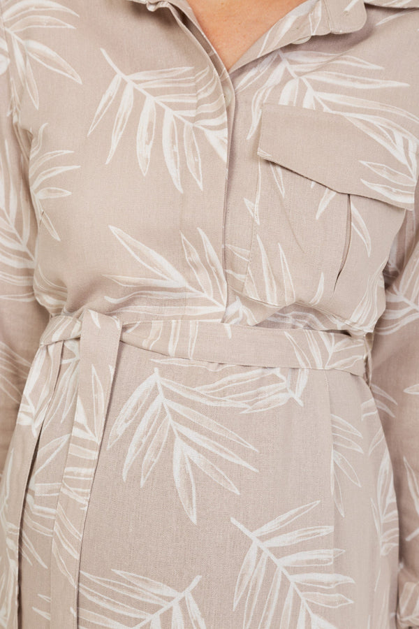 Umstands- und Stillbluse mit Muster aus Leinenmix