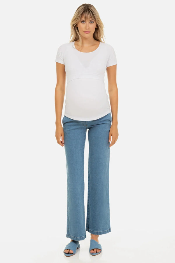 Umstands- & Stillshirt aus Baumwolljersey – Weiß