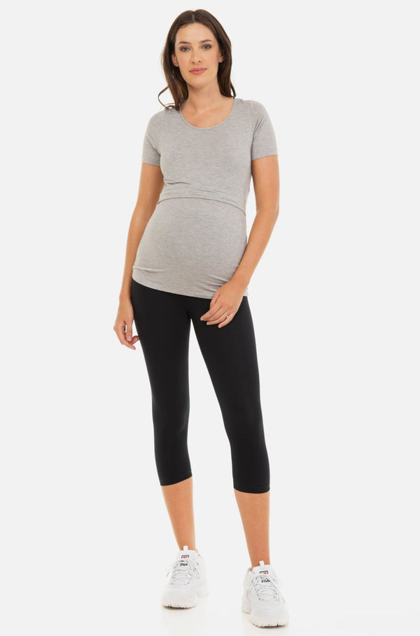 Travel Crop Umstandsleggings – Schwarz