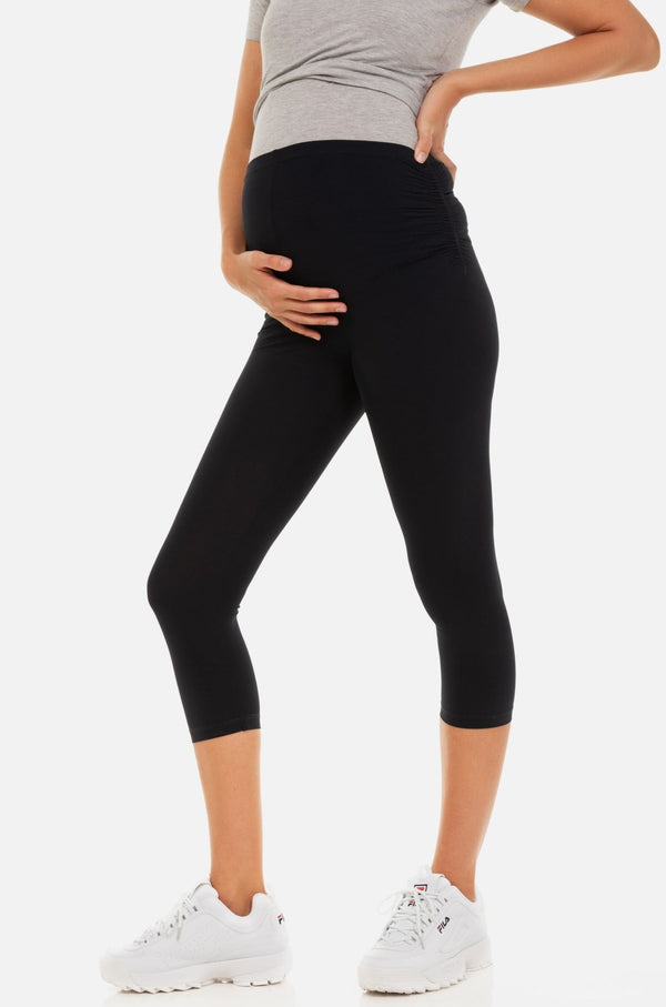 Travel Crop Umstandsleggings – Schwarz