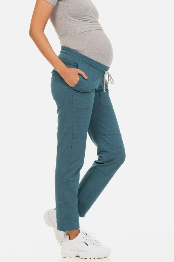 Lässige Umstandshose unter dem Bauch – Petrol