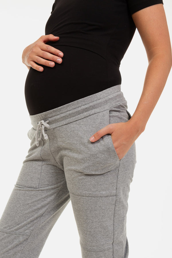 Lässige Umstandshose unter dem Bauch – Grau