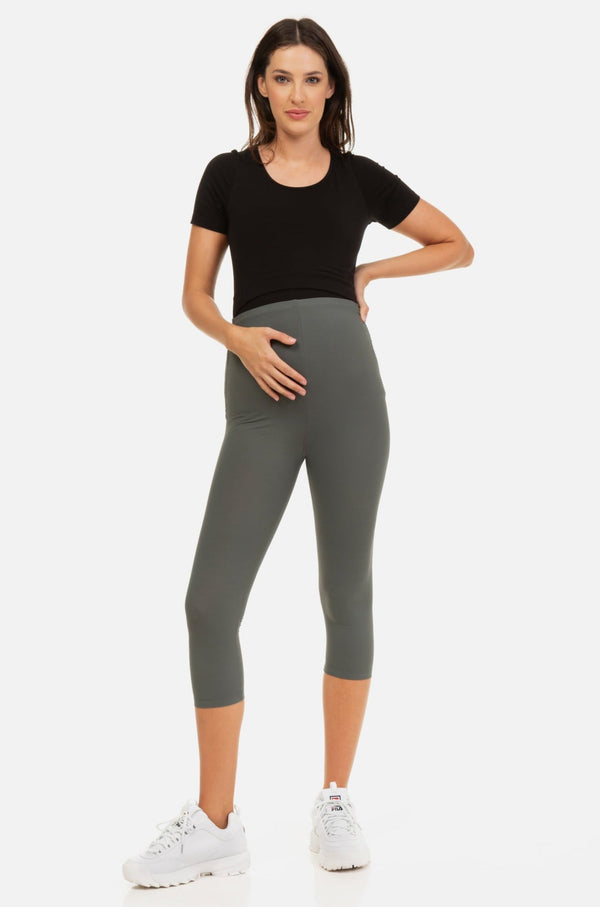 Cropped Umstandsleggings – Olive