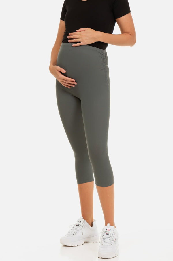Cropped Umstandsleggings – Olive