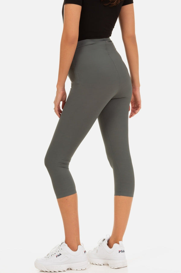 Cropped Umstandsleggings – Olive