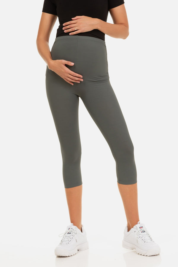 Cropped Umstandsleggings – Olive