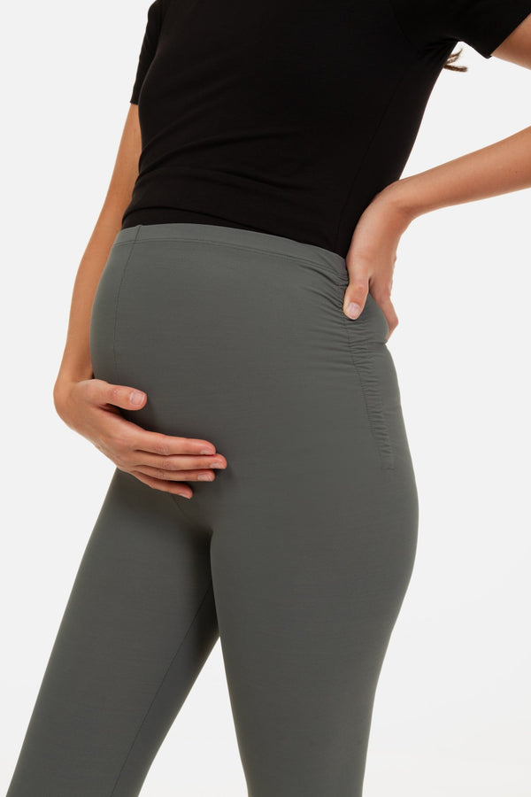 Cropped Umstandsleggings – Olive