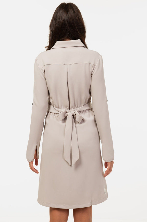 Umstands- und Still-Blusenkleid – Beige