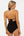 Umstandsbadeanzug mit Chiffonblumen – Schwarz
