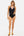Umstandsbadeanzug mit Chiffonblumen – Navy