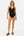 Umstandsbadeanzug mit Chiffonblumen – Navy