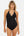 Umstandsbadeanzug mit Chiffonblumen – Navy