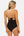 Umstandsbadeanzug mit Chiffonblumen – Navy