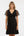 Elegantes Umstands- & Stillkleid mit Punkten und Meshärmeln – Schwarz