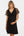 Elegantes Umstands- & Stillkleid mit Punkten und Meshärmeln – Schwarz