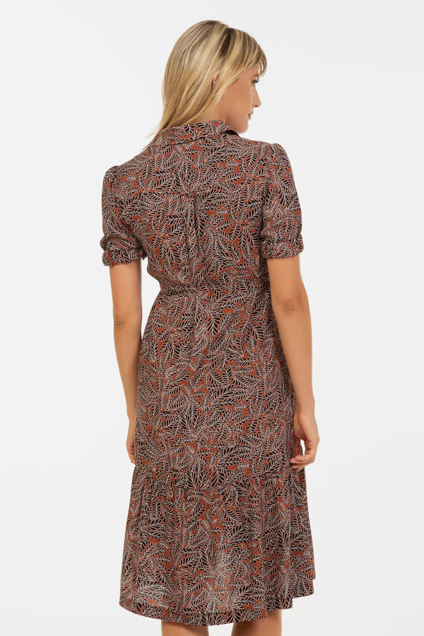 Umstands- & Stillblusenkleid mit Blättermuster und Volants