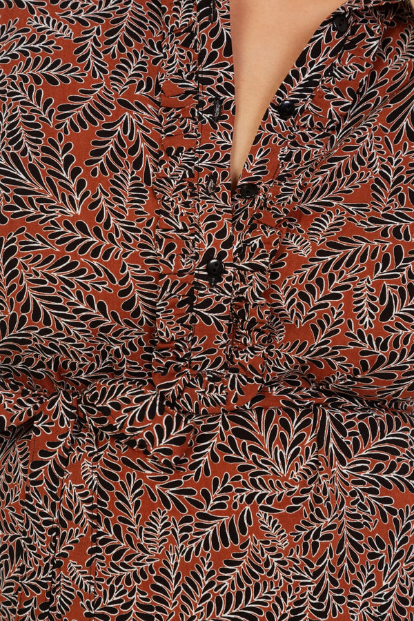 Umstands- & Stillblusenkleid mit Blättermuster und Volants