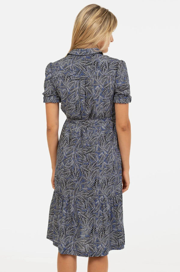 Umstands- & Stillblusenkleid mit Blättermuster und Volants