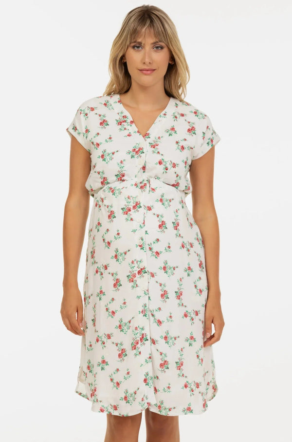 Umstands- und Stillkleid aus Baumwolle mit Stickerei