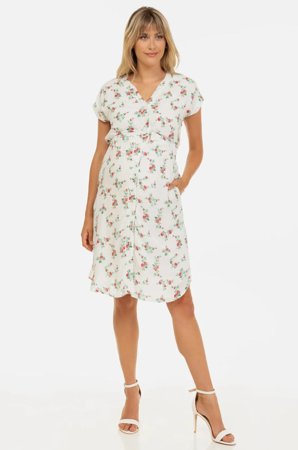 Umstands- und Stillkleid aus Baumwolle mit Stickerei
