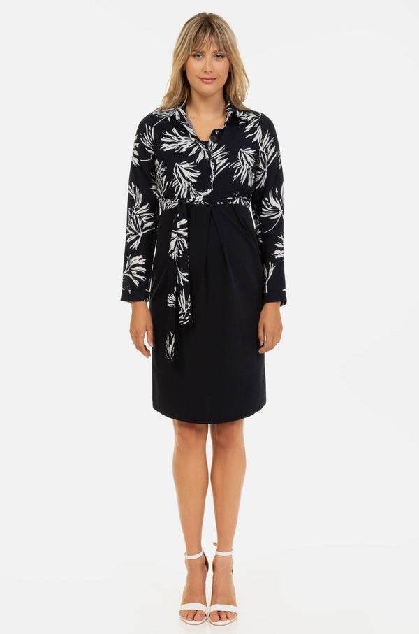 Umstands- und Still-Blusenkleid mit Muster