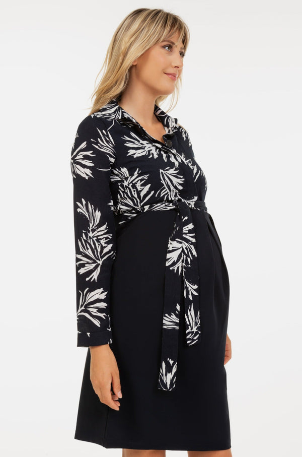 Umstands- und Still-Blusenkleid mit Muster