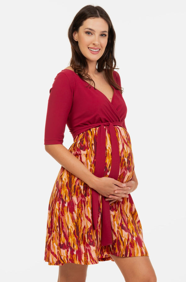 Umstands- & Still-Wickelkleid mit A-Linie