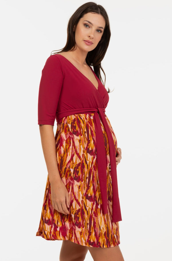 Umstands- & Still-Wickelkleid mit A-Linie