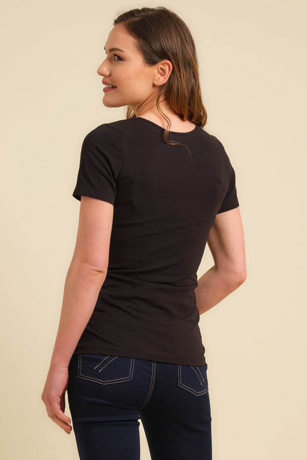 Umstands- & Stillshirt aus Baumwolljersey – Schwarz