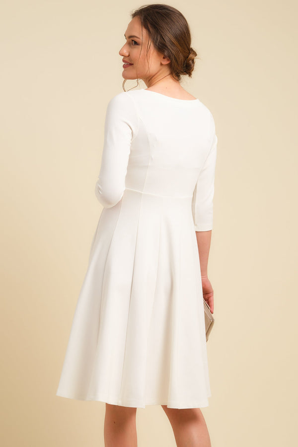 Ausgestelltes Umstandsbrautkleid – Ecru mit Stillfunktion