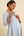Ausgestelltes Umstands- und Stillkleid – Hellblau